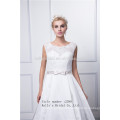 sleeveles beaded embroidery bodice accept taffeta wedding dress